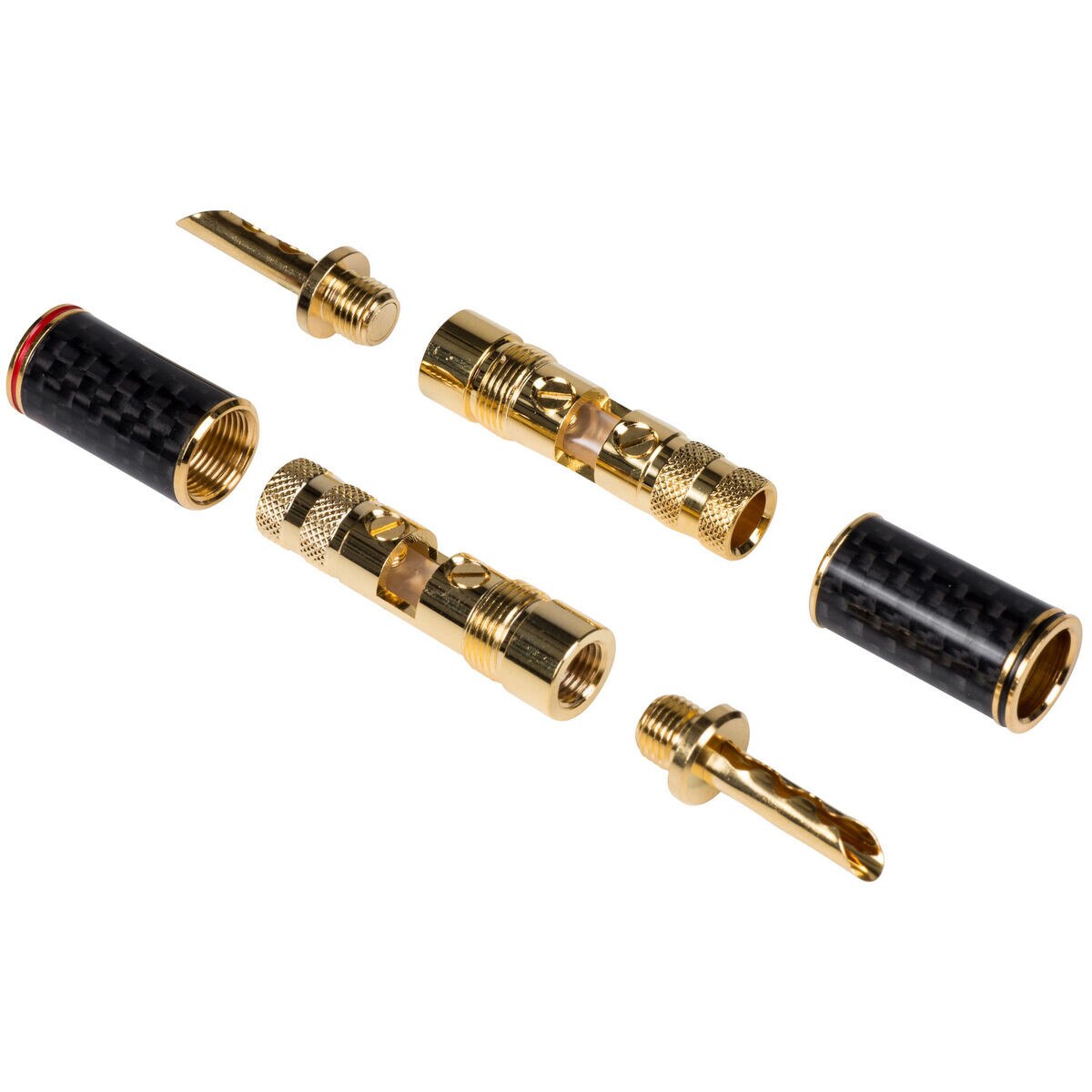 BFA Style Banana Plug with Dual Set Screws and Carbon Fiber Covered